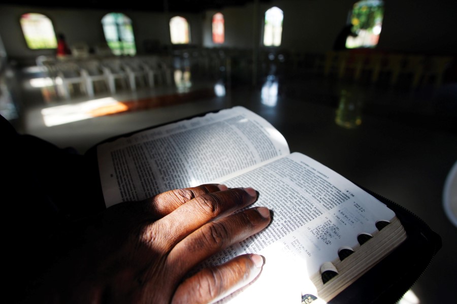 Man reading Bible