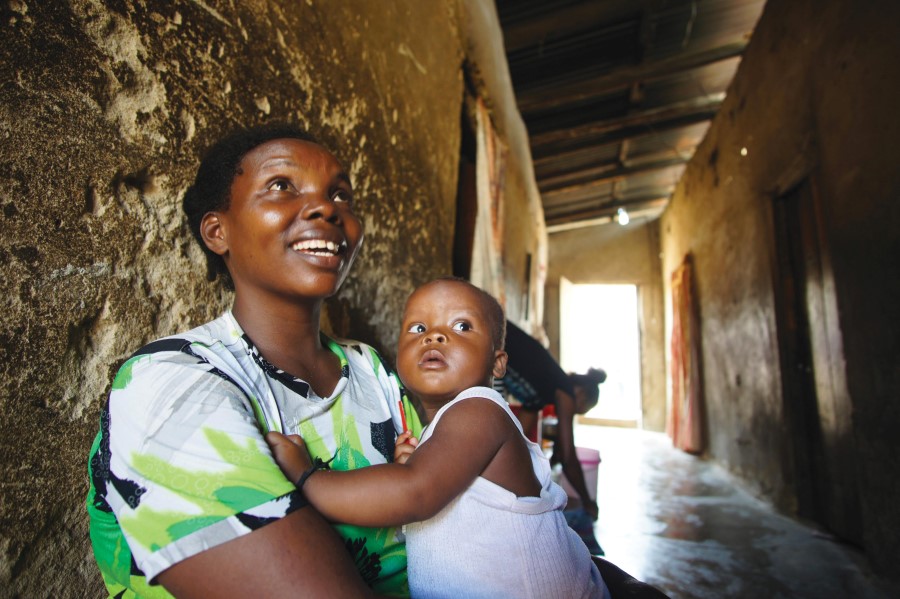 Tanzanian woman with child