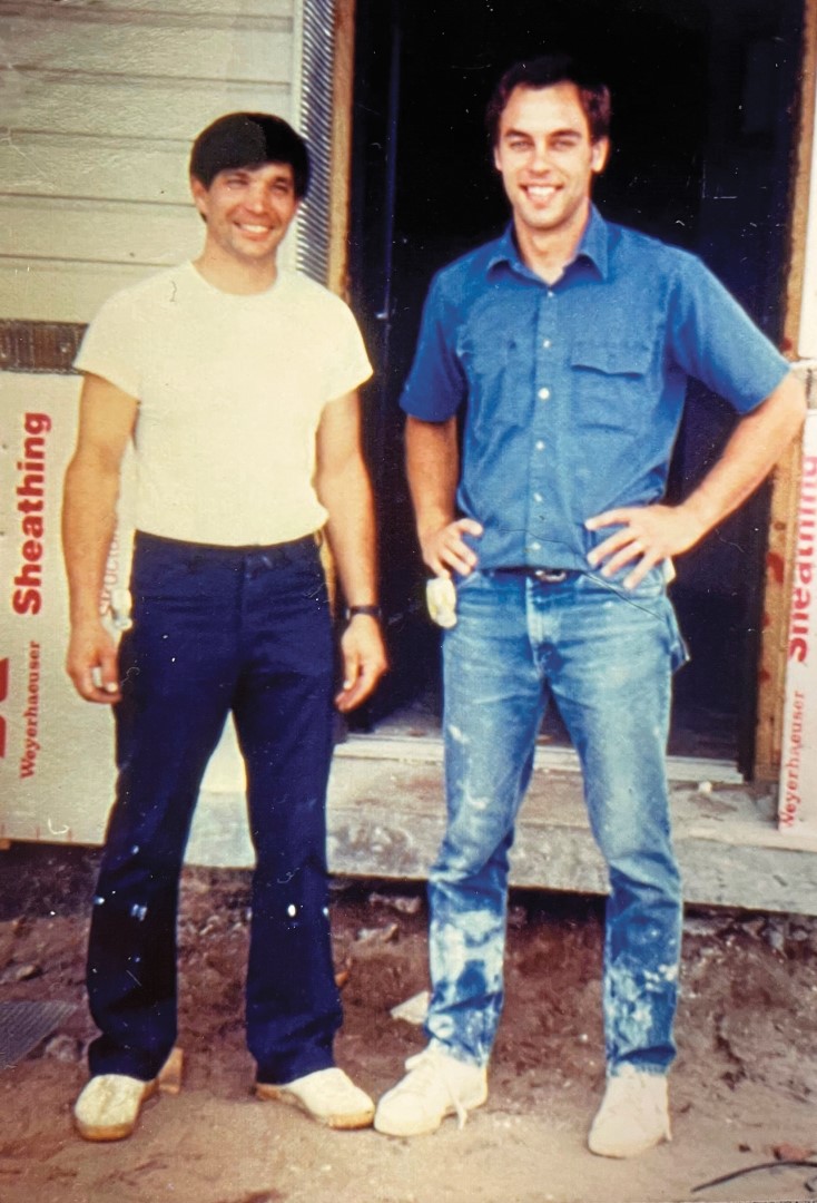 1988 Larry on construction at the Home Office with Andy Kline