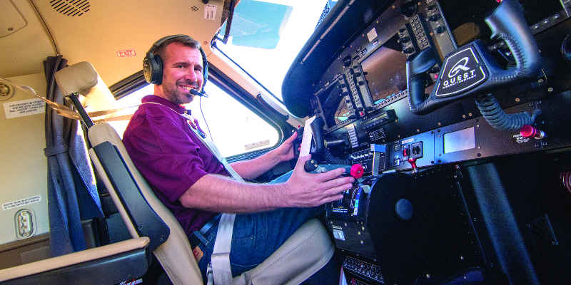 Jon Leedahl in the cockpit