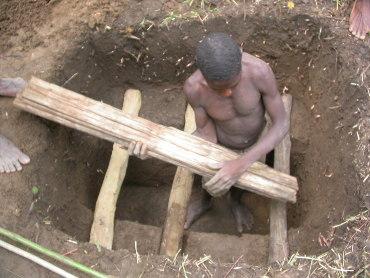 Preparing a grave for a small child