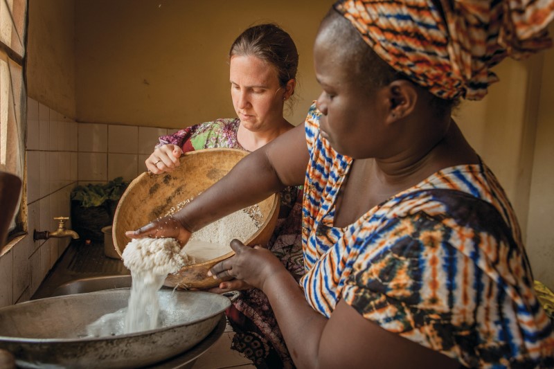 Cecile, Andi McMartin's host mom, helping usher her into Senegalese life